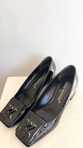 Louis Vuitton Black Patent Leather 'Shake' Pumps, 39