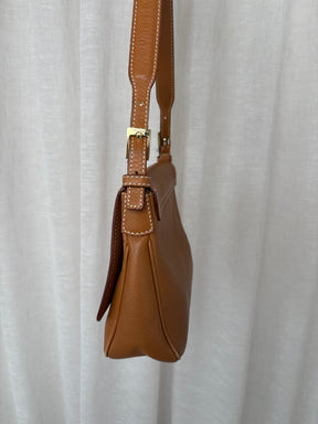 Salvatore Ferragamo Brown leather Shoulder Logo Buckle Bag