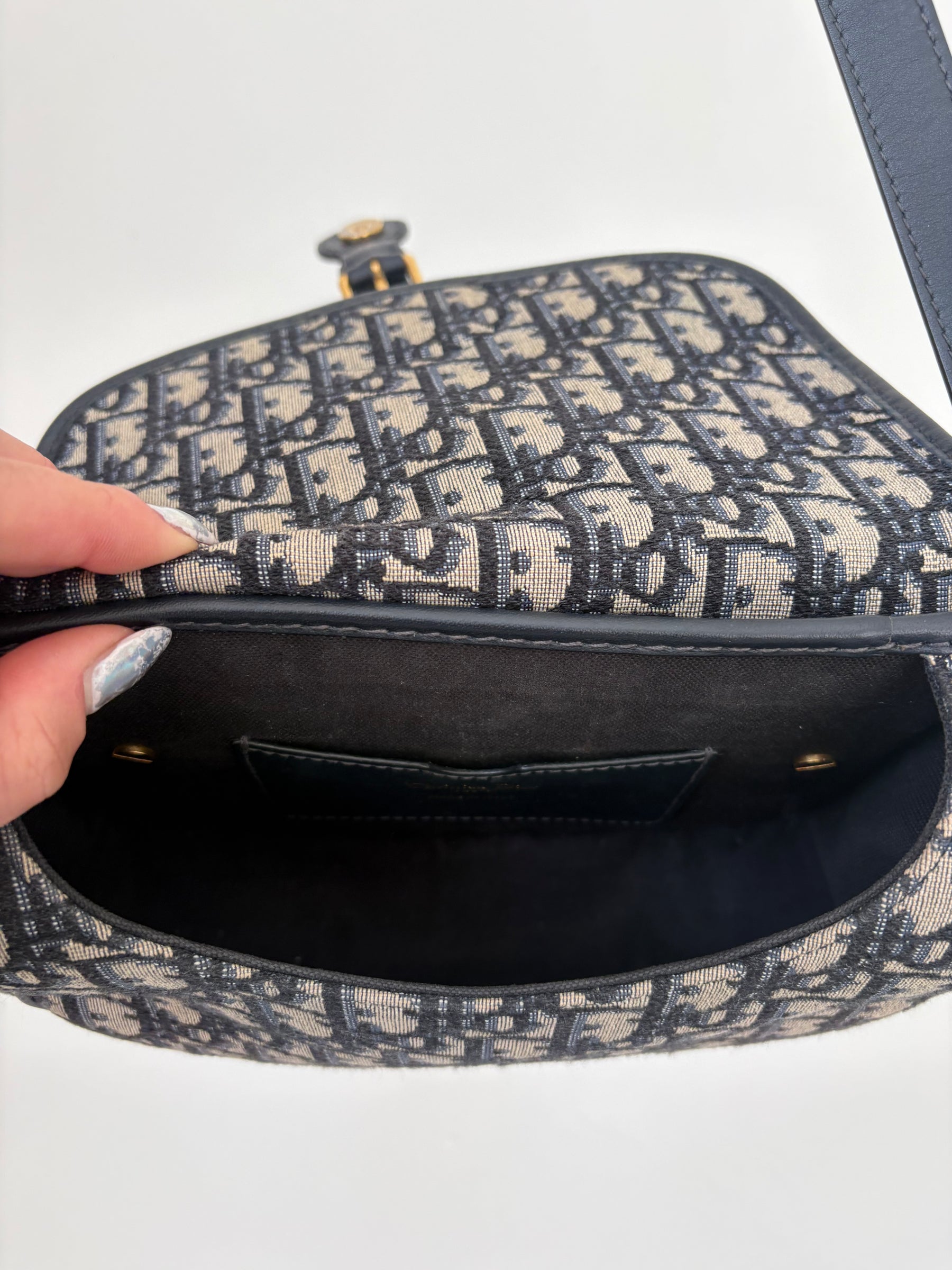 Dior Navy Oblique Canvas Bobby Bag