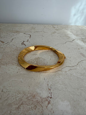 Saint Laurent Gold Tone Twist Bangle