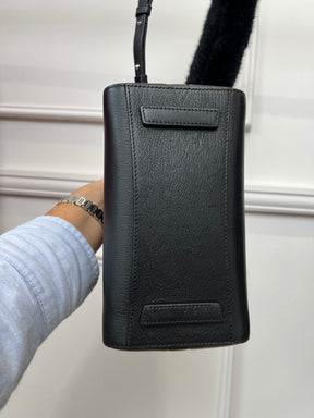 Givenchy Black Leather Mini Antigona with Faux Fur Logo Strap