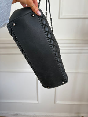 Chanel Charcoal Quilted Leather Shopper Tote