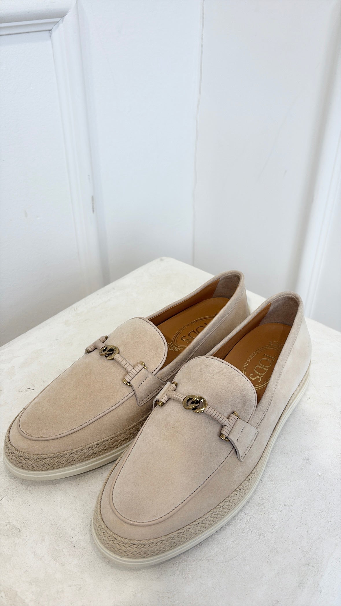 Tod's Beige Suede Loafers, 38.5
