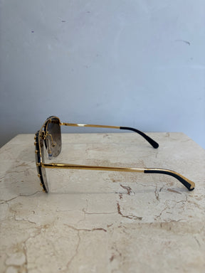 Louis Vuitton Gold Studded Aviator Sunglasses