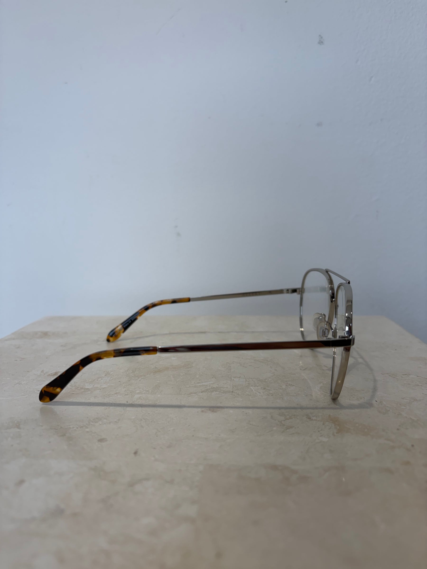 Ellery Silver Aviator Clear Lens Glasses