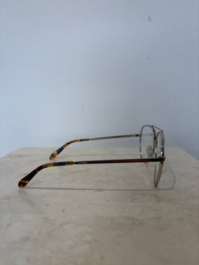 Ellery Silver Aviator Clear Lens Glasses