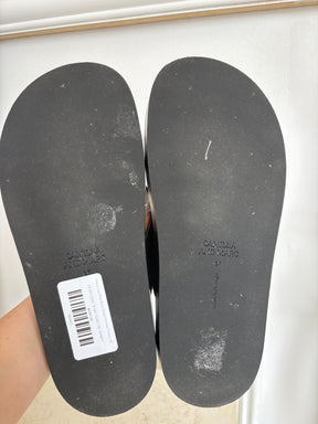 Camilla and Marc Black Suede Platform Thongs, 37
