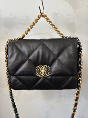 Chanel Black Leather Small 19 Bag