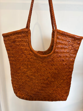 dragon diffusion Tan Woven Leather Tote