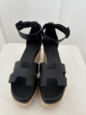 Hermès Elda Espadrille Black, 35