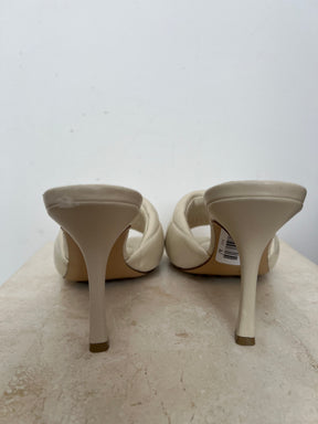 Bottega Veneta Cream Quilted Lido Mules, 38.5