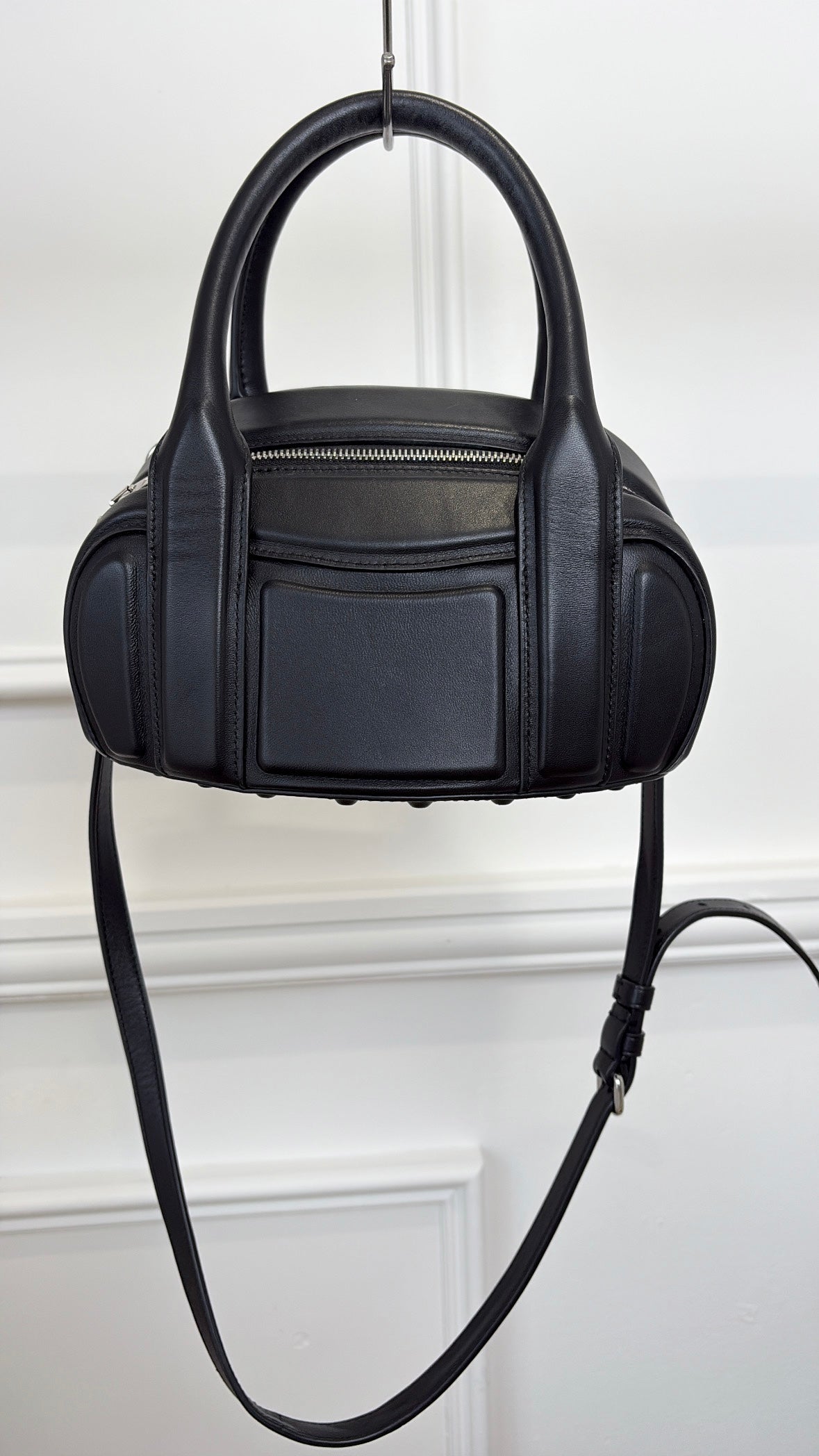Alexander Wang Black Leather Small Rock Panelled Bag