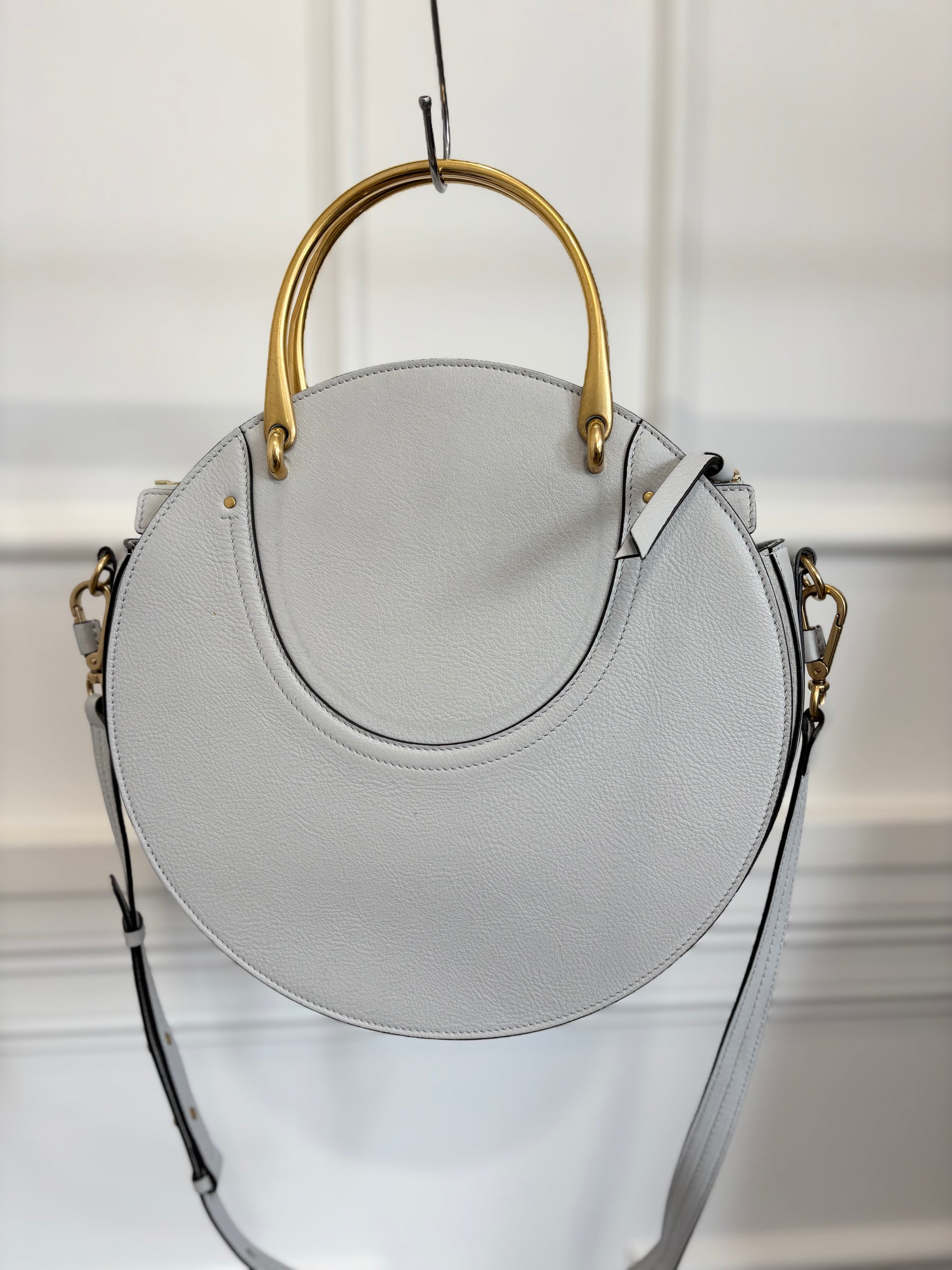 Chloé Blue and Maroon Leather and Suede Medium Pixie Bag