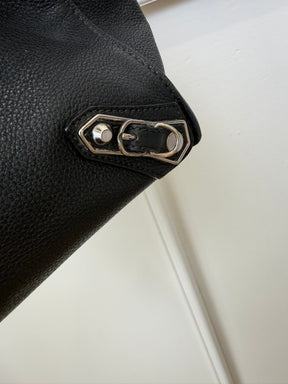Balenciaga Black Leather Papier Tote