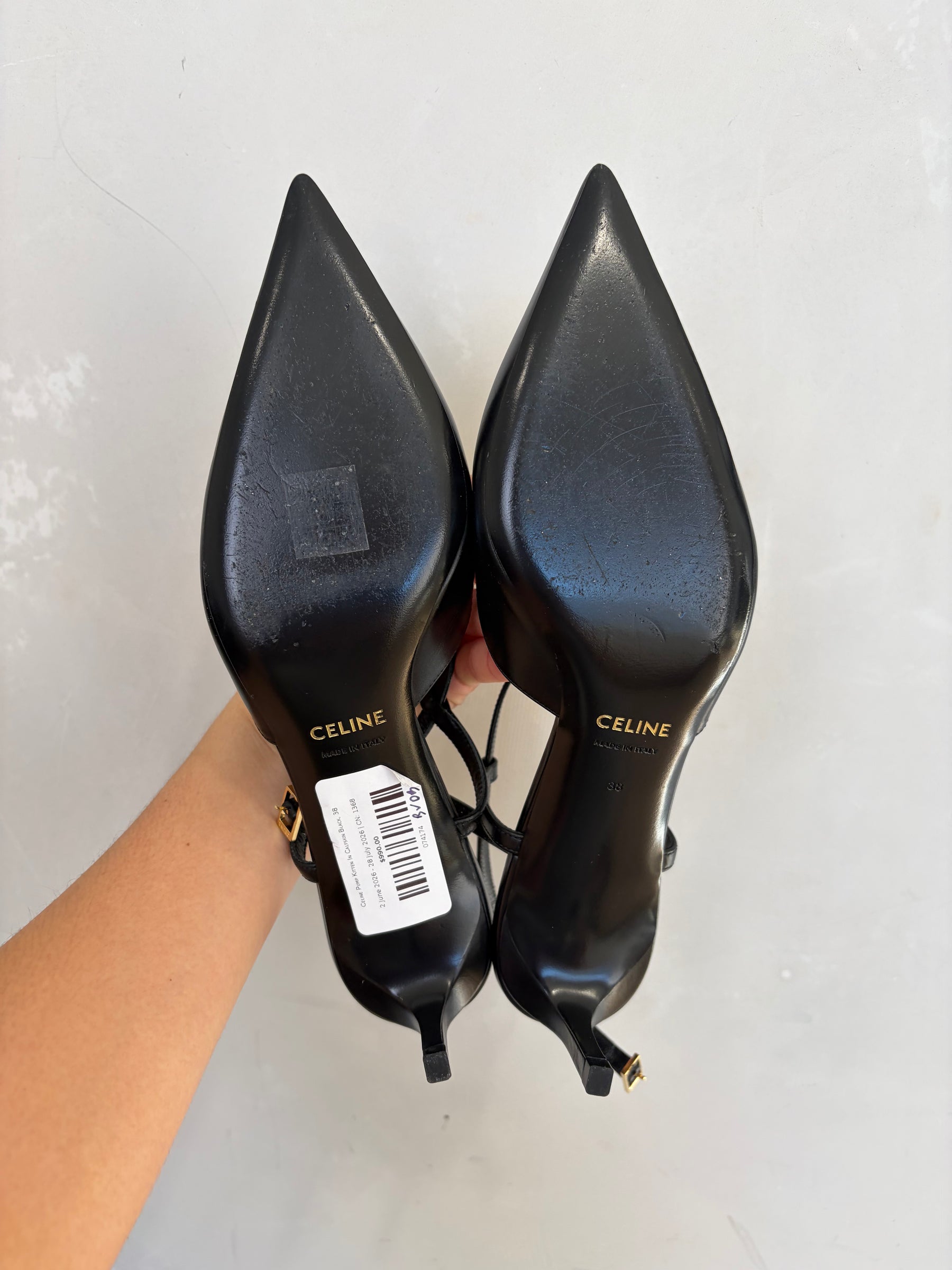 Celine Pump Kitten In Calfskin Black, 38
