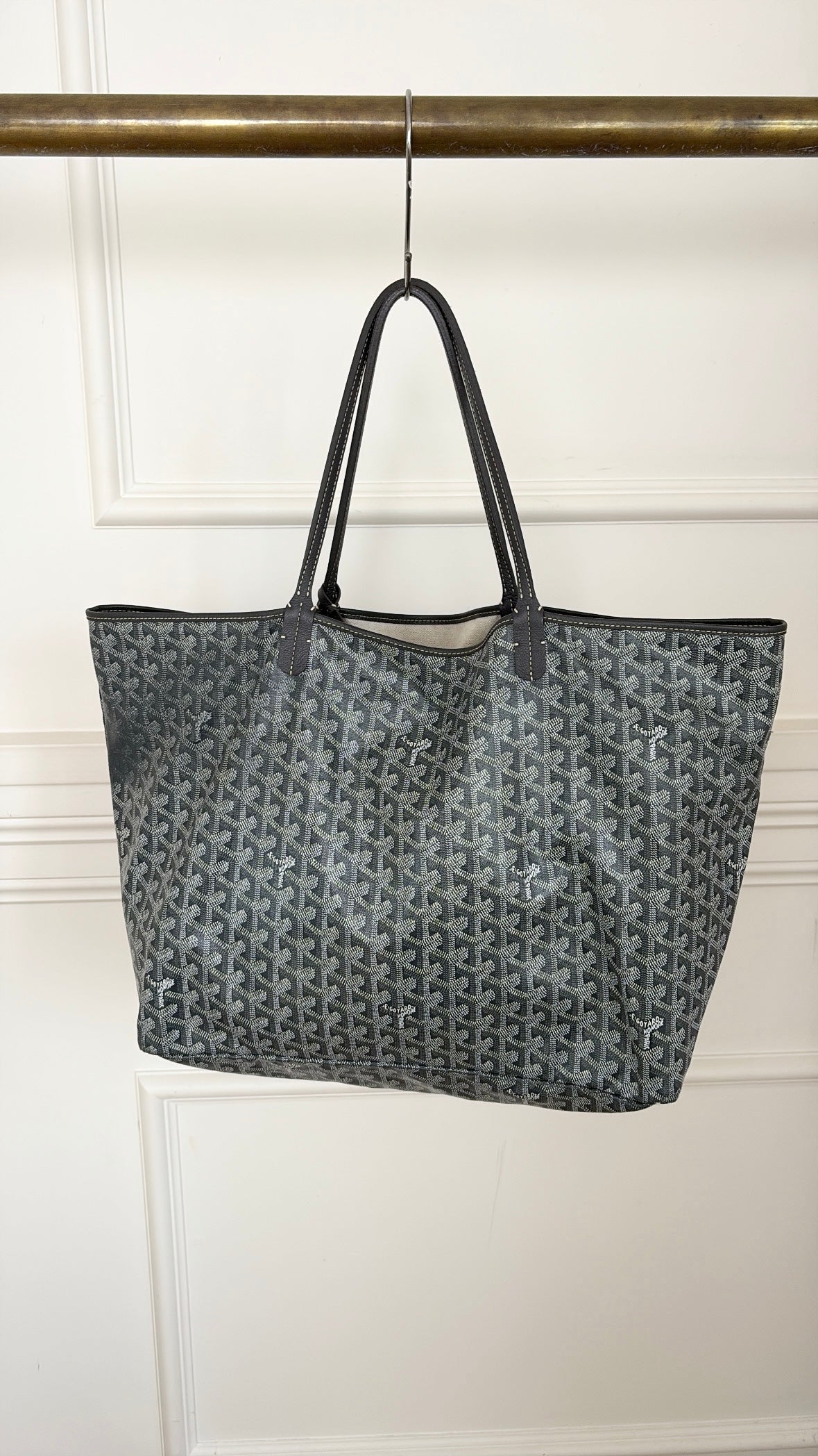 Goyard Saint Louis Coated Canvas GM Tote Bag Grey