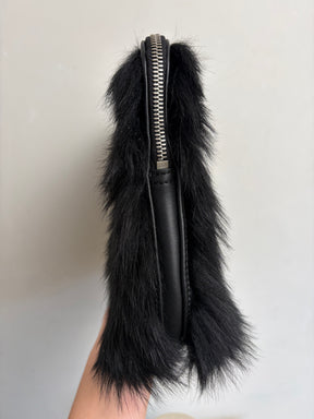 Phillip Lim Black Shearling Fur Zipped Pouch