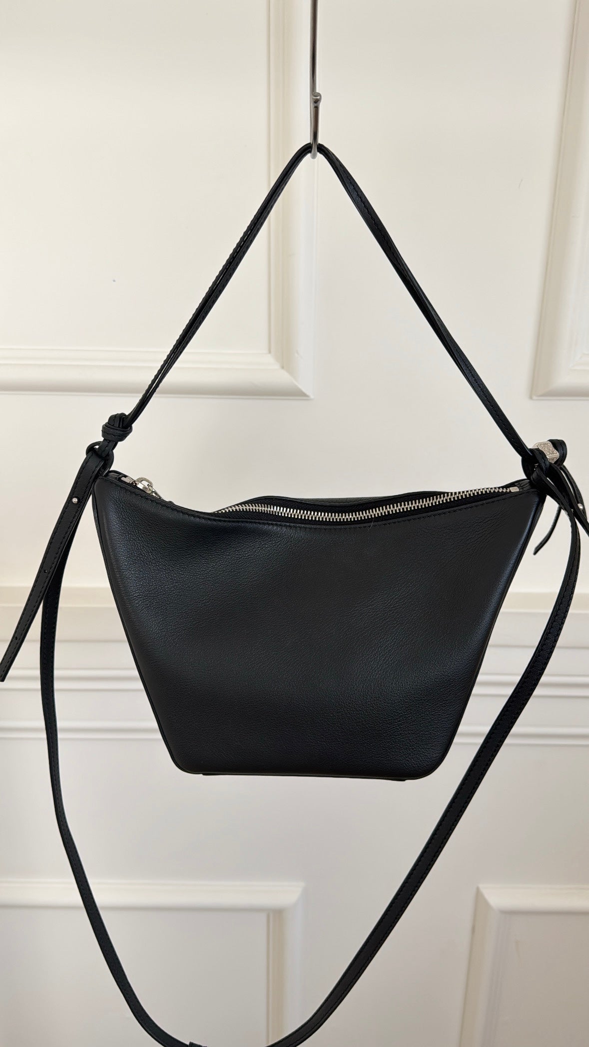 Loewe Black Leather Mini Hammock Hobo Bag