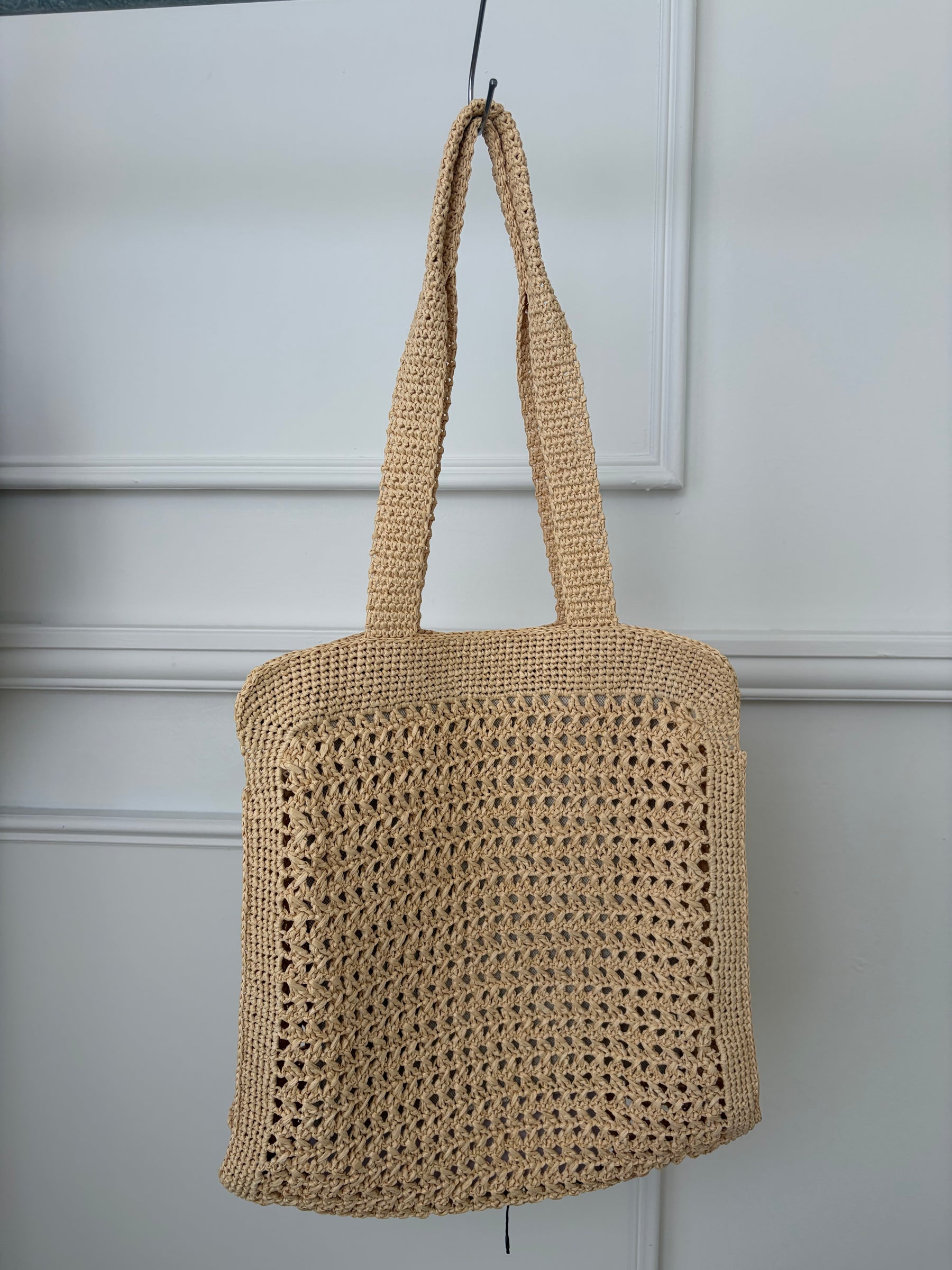 Miu Miu Raffia Logo Tote