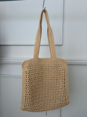 Miu Miu Raffia Logo Tote