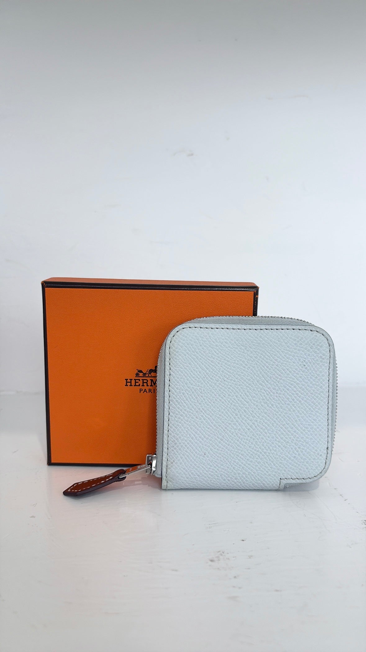 Hermès Light Blue Silk'in Change Purse