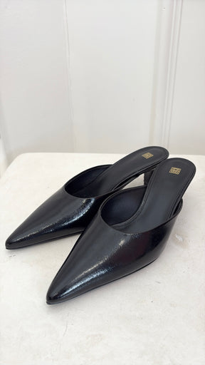 Totême Black Patent Pointed Mule, 36