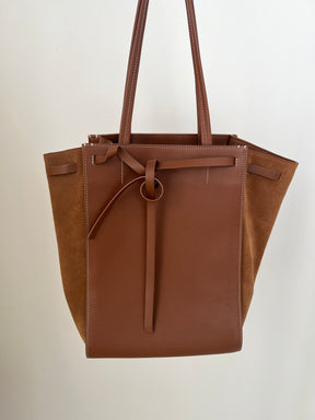 Vince Tan Leather and Suede Tote Bag