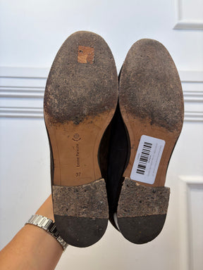 Emme Parsons Chocolate Suede Loafers, 37