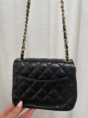 Chanel Mini Flap Bag Black With Gold Plated Hardware