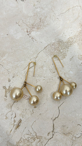 Celine Triple Drop Earrings Gold Tone