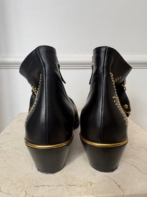 Chloé Black Studded Susanna Boots, 38.5
