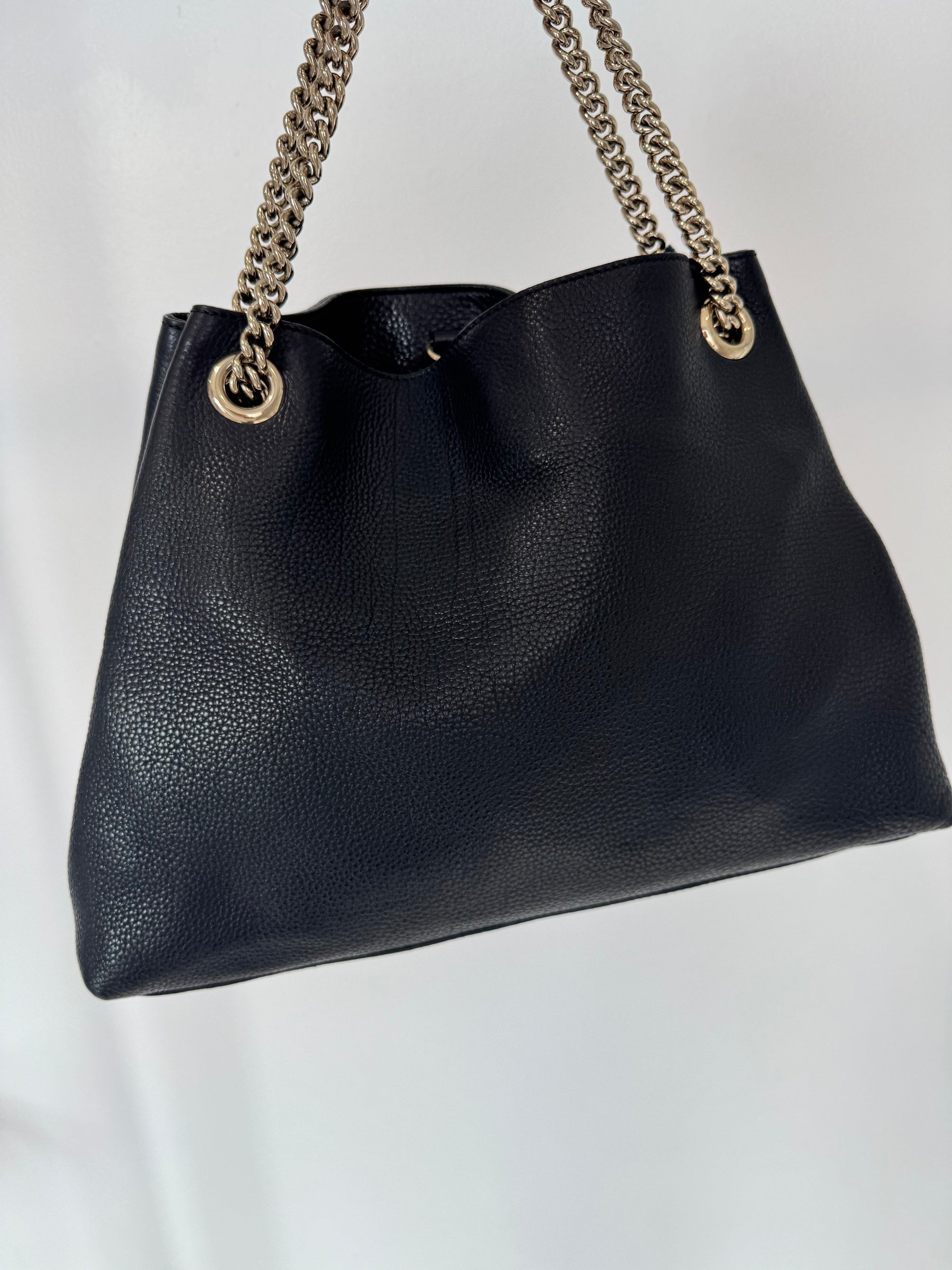 Gucci Soho Leather Chain Tote Bag Black