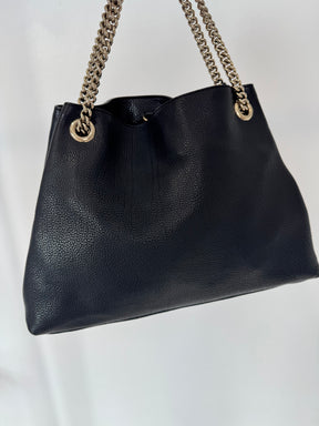 Gucci Soho Leather Chain Tote Bag Black