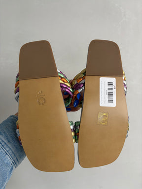 Dries van Noten Multi Metallic Quilted Slides, 37