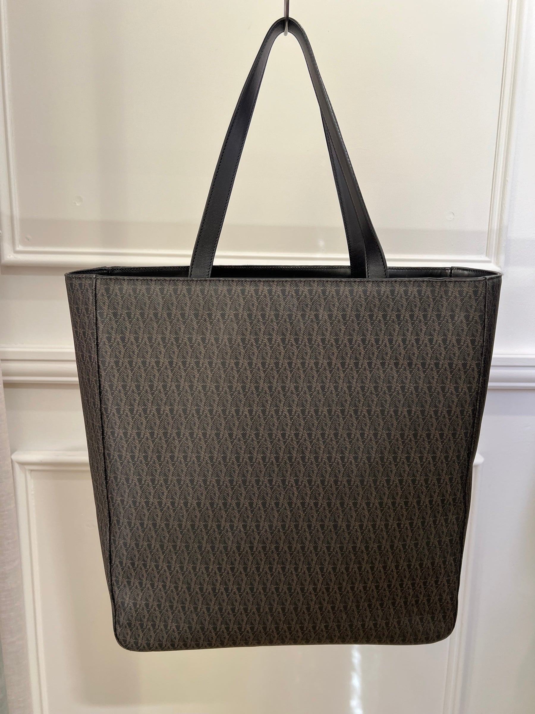 Saint Laurent Black Toile Monogram Tote Bag