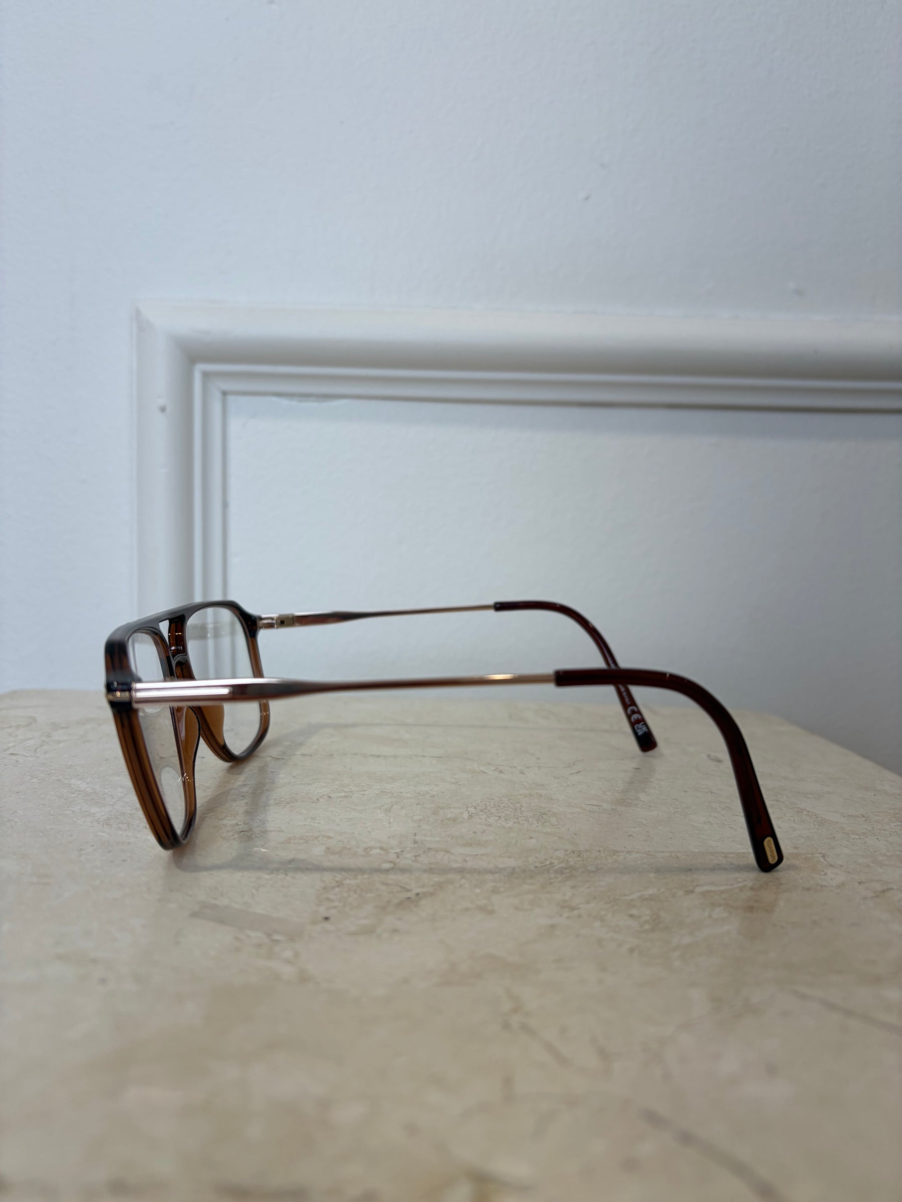 Tom Ford Blue Light Glasses Burgundy and Gold