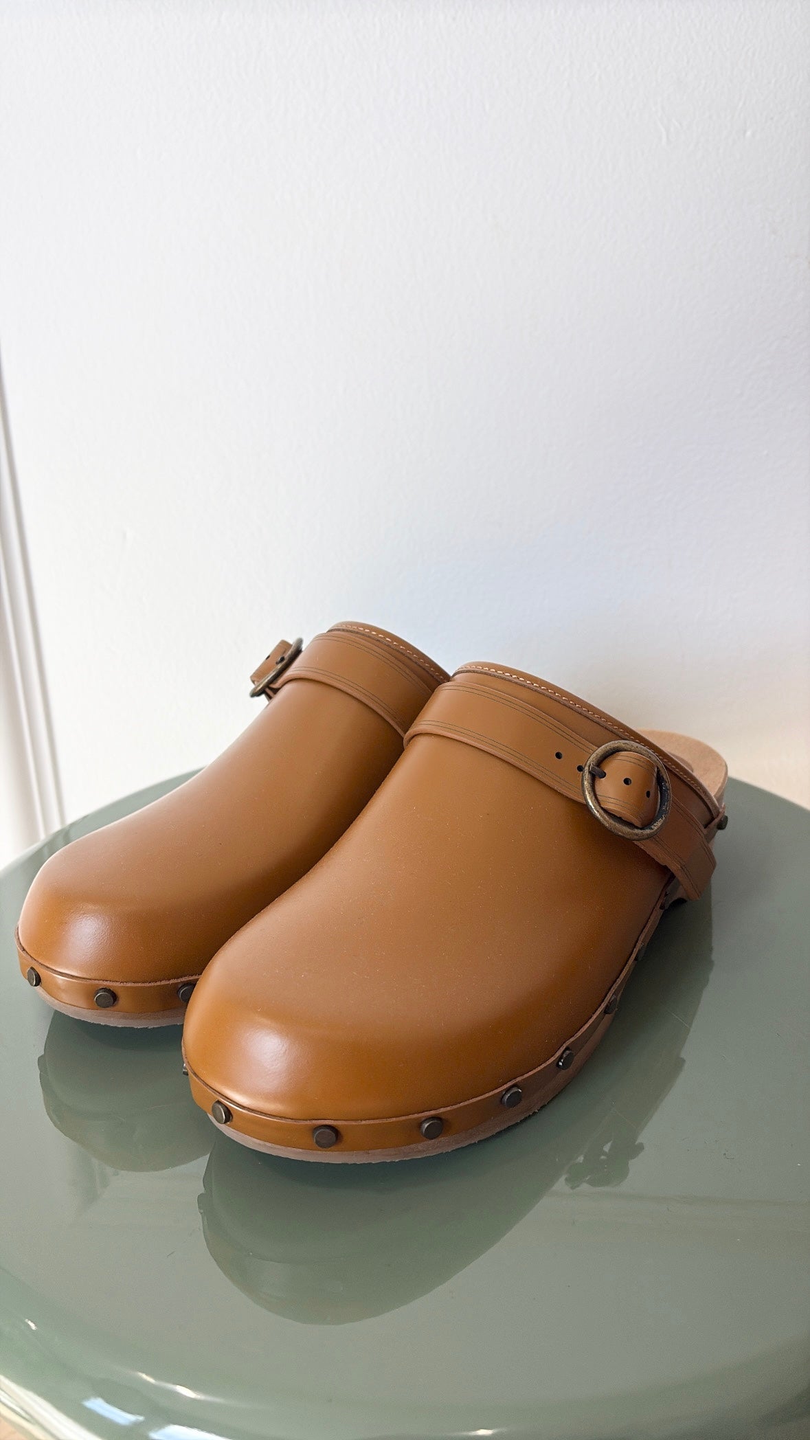Isable Marant Tan Leather Clogs, 39