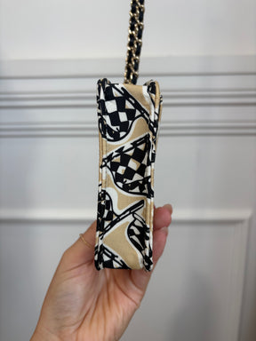 Chanel Chanel Black White and Beige Flag Print Mini Bag