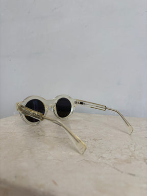 Kuboraum Yellow Acetate Round Sunglasses