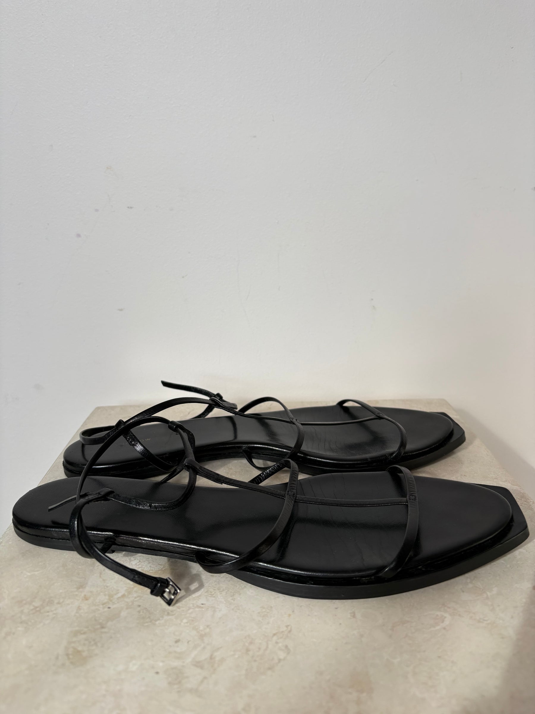 The Row Black Strappy Sandals, 39