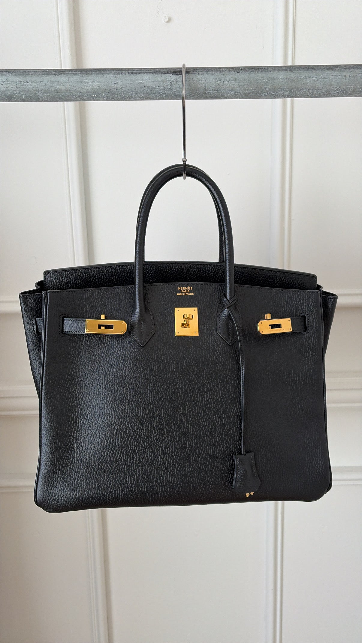 Hermès Birkin 35 in Black Ardennes Leather with Gold Hardware