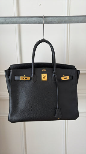 Hermès Birkin 35 in Black Ardennes Leather with Gold Hardware