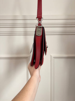 JW Anderson Red Suede and Leather Pierce Bag