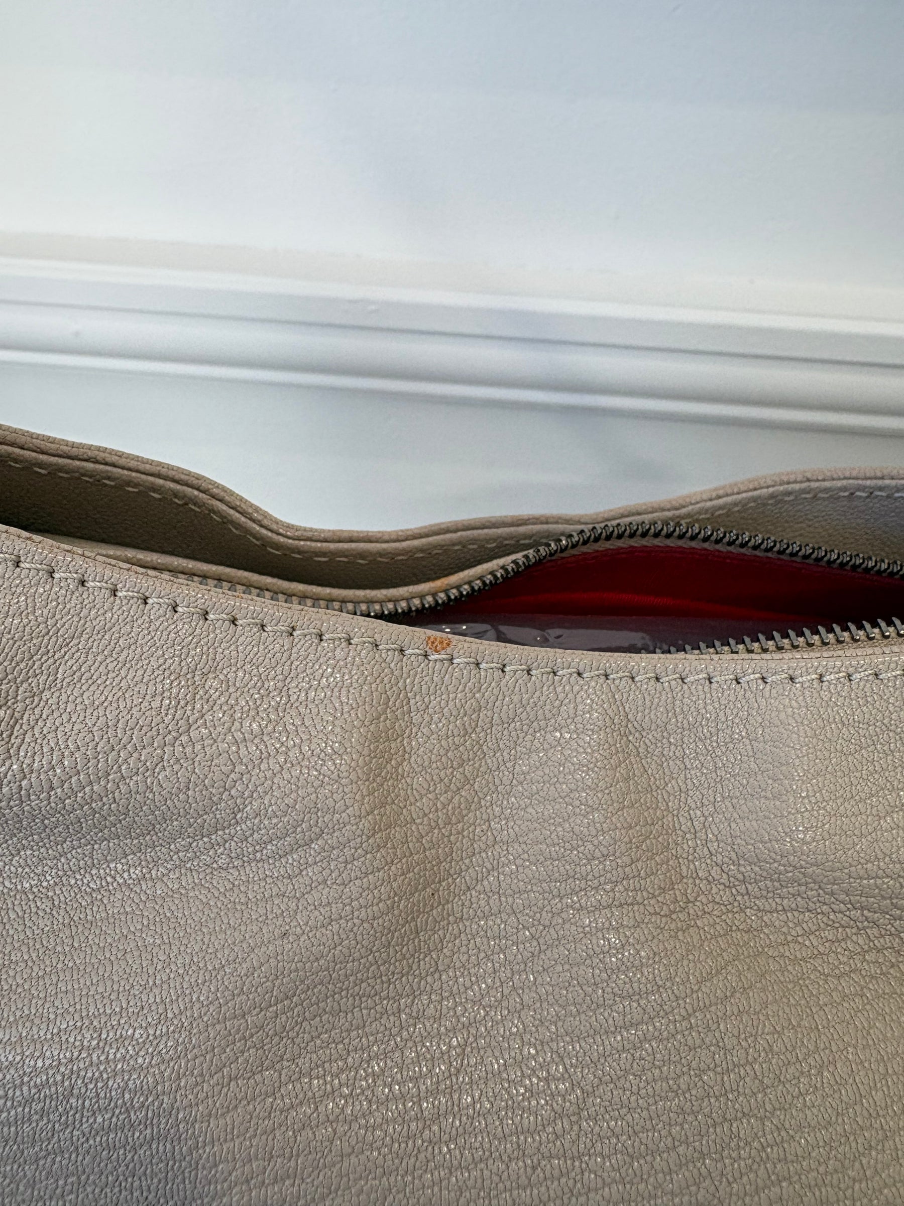 Christian Louboutin Taupe Leather Chain Shoulder Bag