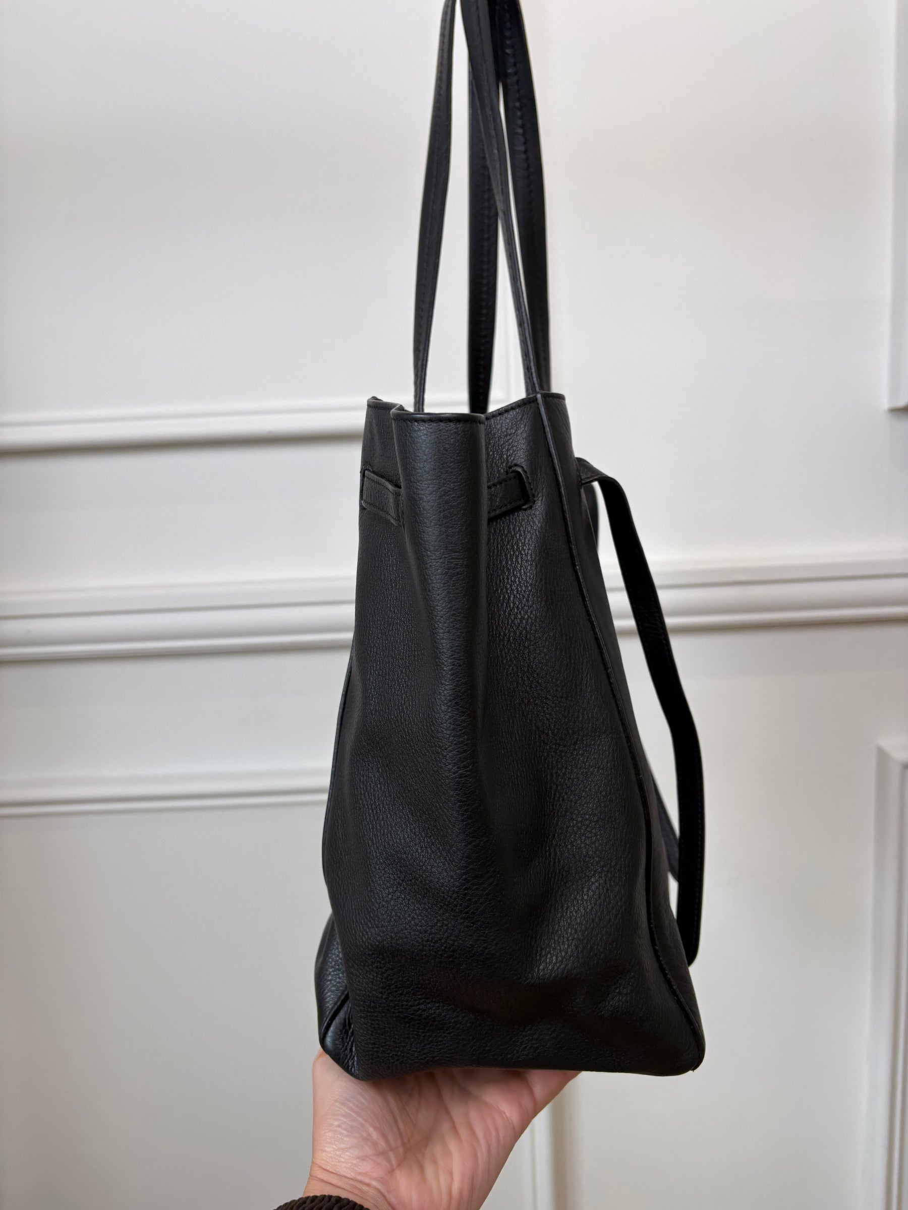Celine Black Leather Cabas Phantom Tote