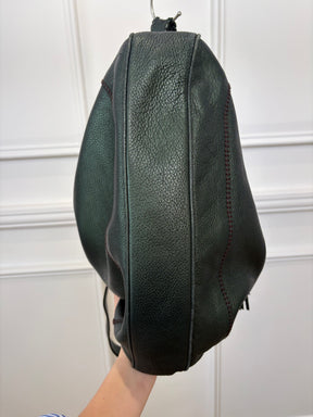 Gucci Emerald Green Metallic Leather Indy Jackie Hobo Bag