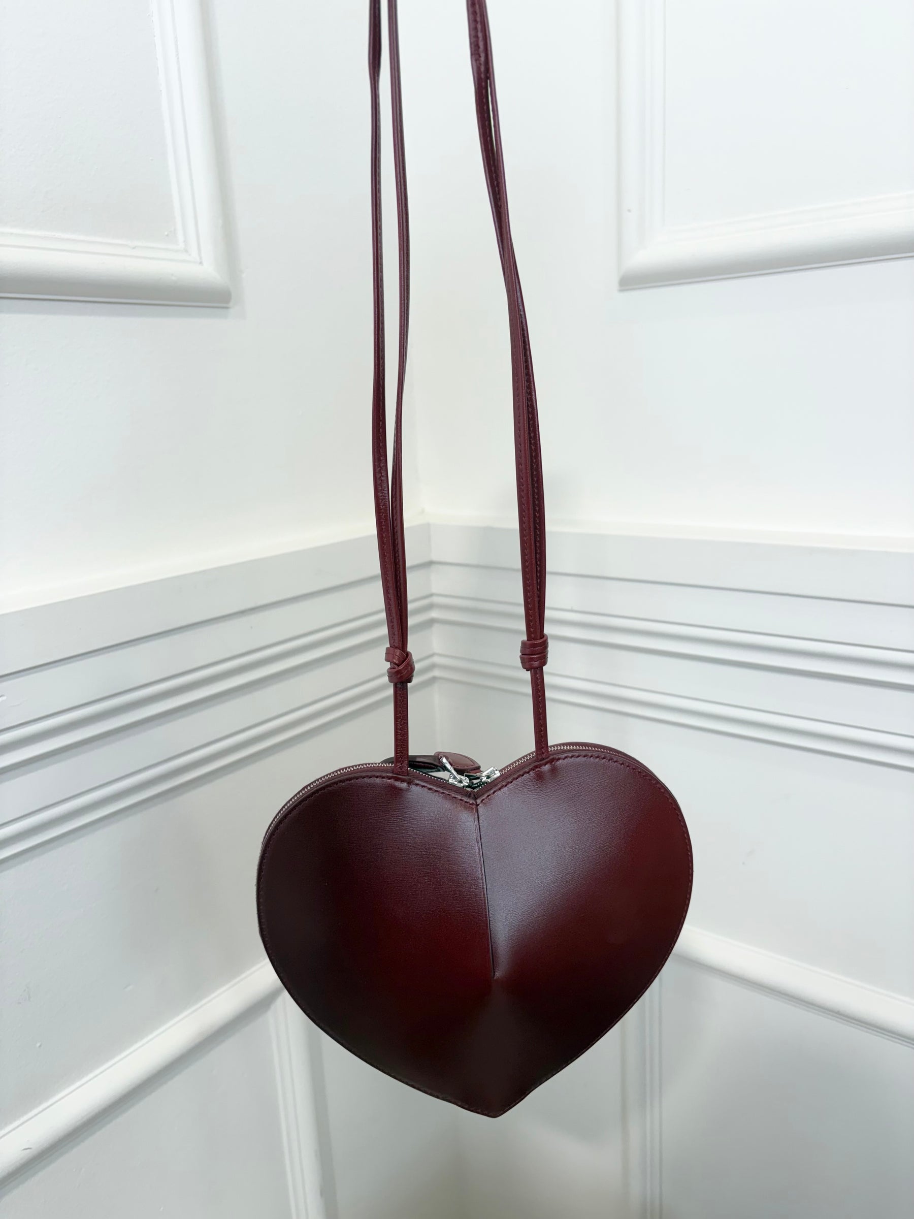 Alaïa Burgundy Leather Heart Bag