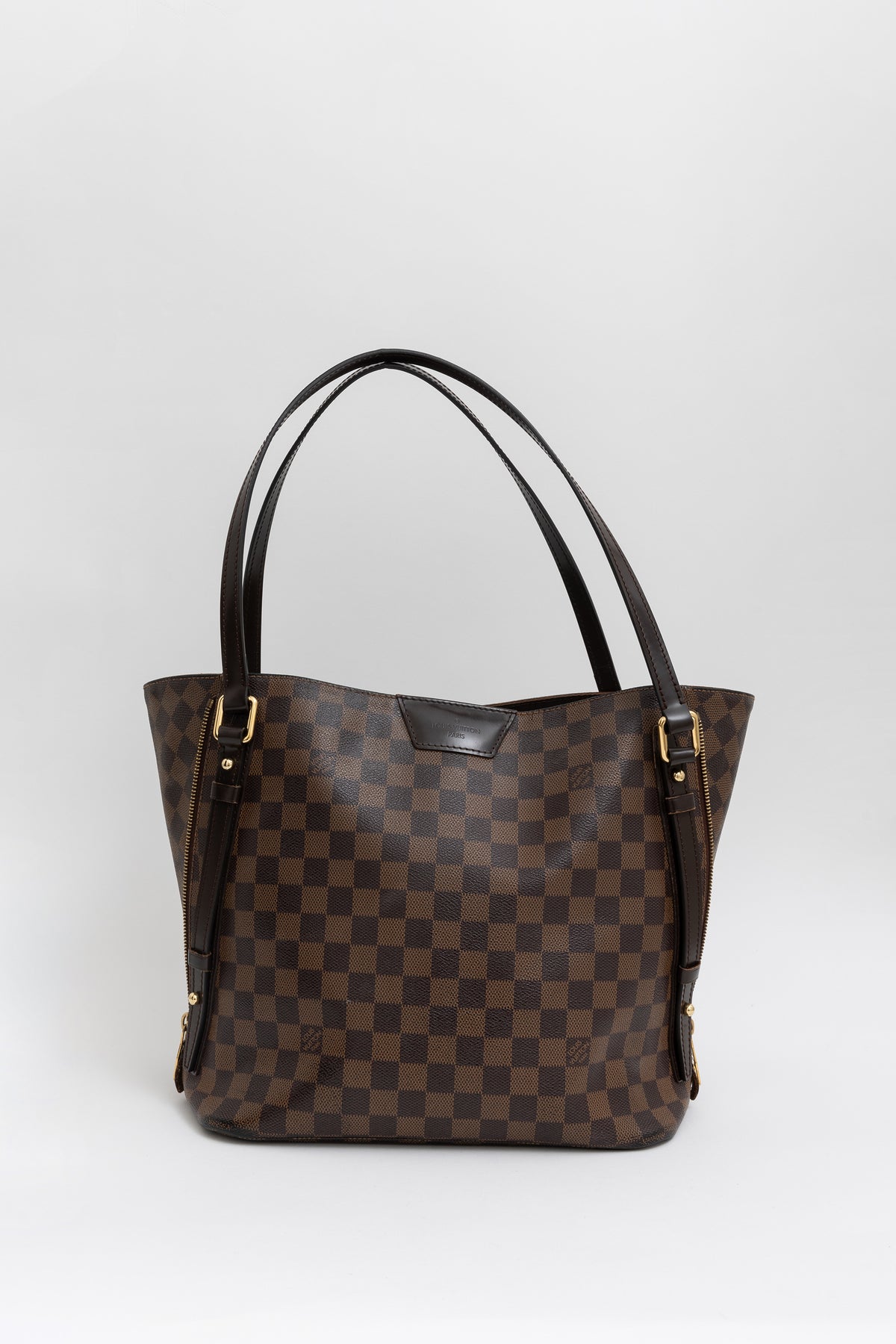 Louis Vuitton Cabas Rivington N41108 Damier Ebene Shoulder Tote Bag Brown