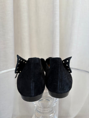 Isabel Marant Suede And Leather Eyelet Ballet Flats, 39