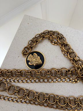 Gucci Gold Tone Logo Chain Belt